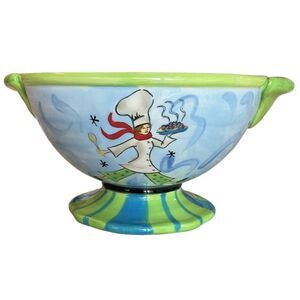 Jennifer Brinley Certified International Cafe Girl Chef Whimsical Bowl Green‎